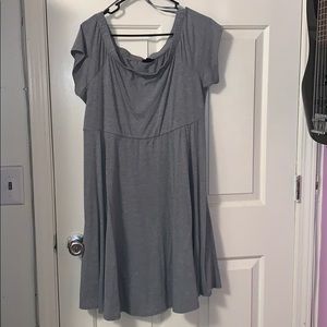 Torrid Grey Jersey Off Shoulder Skater Dress